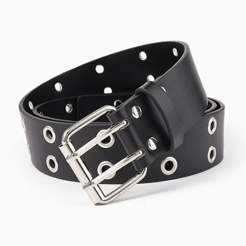 New Spring and Summer Air-cut Eye Corn Punk Style Millennial Hot Girl Personality Imitation Leather Belt