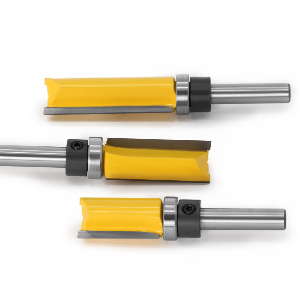 3PCS Router Bits Set 3/8 Inch Shank 5/8 Inch Double Flute Straight Bit for Woodworking Milling Cutter Tool