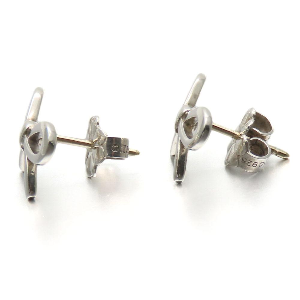 Used TIFFANY&Co. Pierce Ribbon Bow Silver925 1.4g Silver Accessories