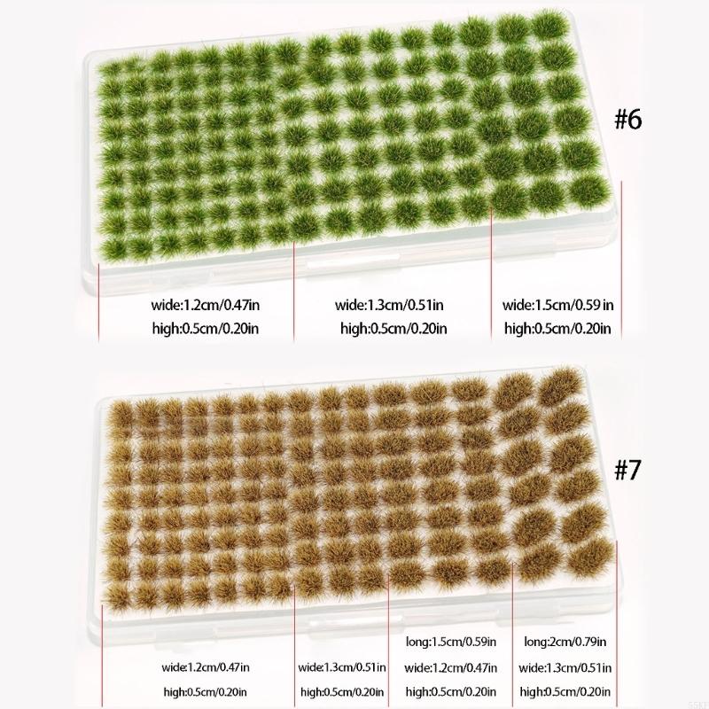 Static Grass Tufts Terrain Model Set Artificial Grass for Train Landscape, Railway Scenery, Miniature Shrub & Bushes 55KF
