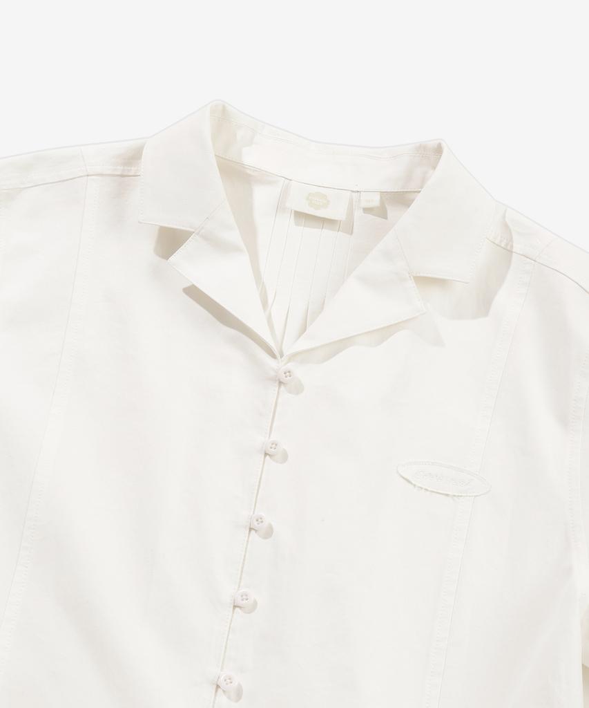 Covernat Woman Collared Half-Sleeve Dress Ivory