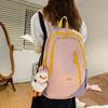Color Blocked Simple Letter Decor Student Casual Backpack For Use School