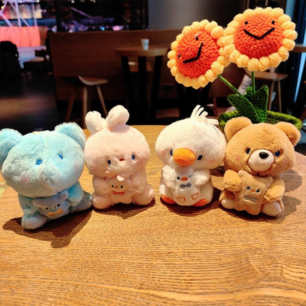 

Rabbit Animals Stuffed Doll Pendant Animal Hugging Series Plush Doll Keyring Christmas