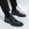 Men Brogues Wedding Dress Dance Shoes Black Brock Carved Leather Shoes Business Formal Shoes Tuxedo Prom Blazers Shoes Large Size