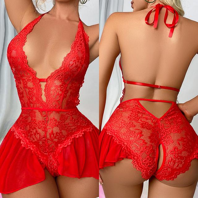 Sexy Lingerie Women Sleepwear Lace Underwear 3pcs Bra Panty Garters Erotic Lingerie Sets Sexy Women's Bra Valentine's Day Gift