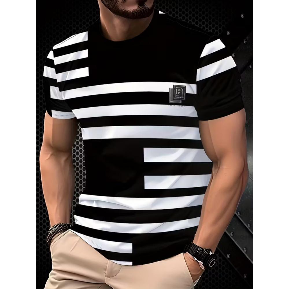3D Print Mens O-Neck Short Sleeved Tee Street Daily Fashion T-Shirt for Men Oversized Summer Tops