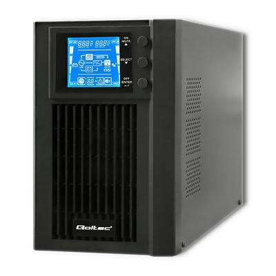 Qoltec Nödkraftaggregat UPS On-line | Ren Sinusvåg | 1kVA | 800W | LCD | USB