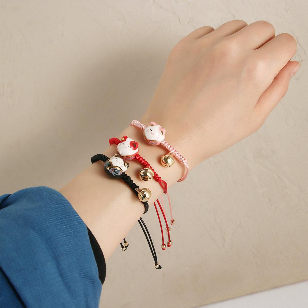 Cat Bell Temperament Transfer Lucky Red Rope Bracelet Women Gifts Zodiac Hand Rope Fashion Jewelry