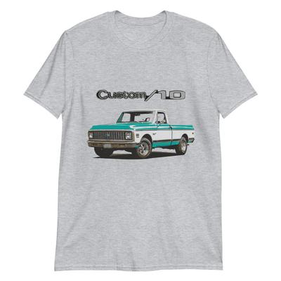 T-shirt Unisex a Maniche Corte da Collezione Pickup Chevy C10 Custom 10 del 1972