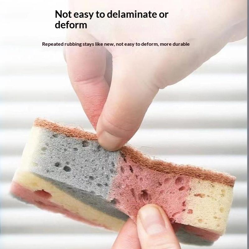Multi-surface Cleaning Dishwashing Sponge 1-20Pcs Colorful Wood Pulp Cotton Magic Scrub Pads for Kitchen Home Bathroom Use