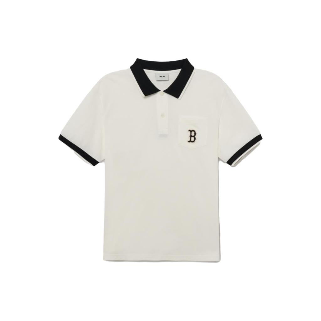 New MLB SS23 Polo Shirt Men's White 3LPQB0133-43IVS