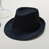 Cotton and Linen Fabric Panama Solid Color Top Hat Jazz Hat Sun Hat Men's and Women's Couple British Sun Hat