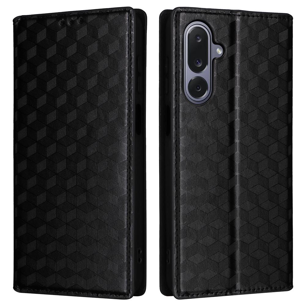 For Samsung Galaxy M36 5G Case Wallet Rhombus Imprinted Leather Phone Cover