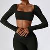 Womens Long Sleeve Yoga Top Quick-Dry Stretch Fitness Tee Running Gym Dance Outdoor Sports