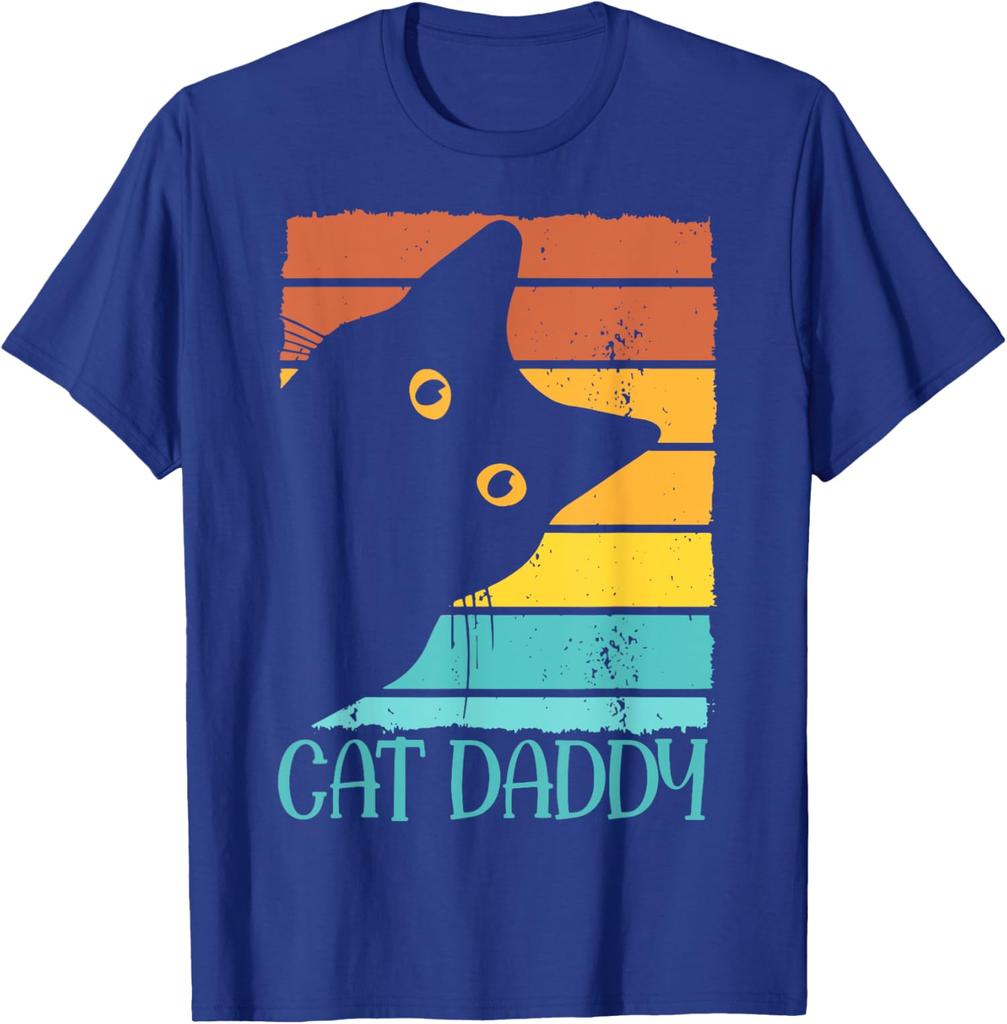 Cat Daddy - Retro Black Cat Funny Animal Lover Gift Unisex T-Shirt 8