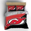 Red Devil Logo on Black and Red Background Print Bedding Set Duvet Cover Pillowcases (1* Duvet Cover 2* Pillowcases Do Not Include Comforter)