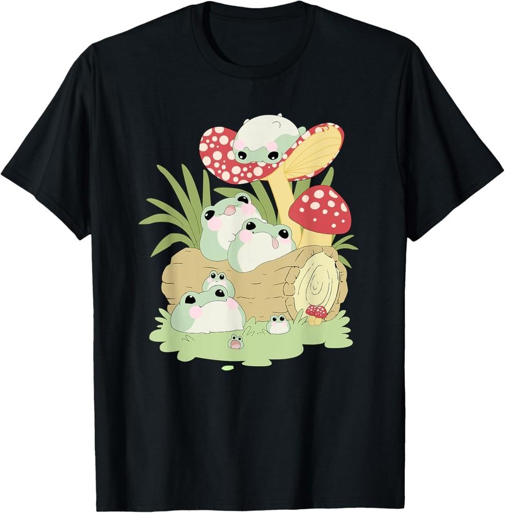 

Эстетика Cottagecore Лягушка, лежащая на грибе Милая футболка для любителя лягушек 2XL