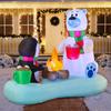 JOYFY 6 FT Long Christmas Inflatable Polar Bear and Penguin Blow Up Yard Decoration for Christmas Inflatable Xmas Party