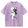 Cartoon Machine Bear Print Tshirts Casual Breathable Street Sweat Summer T-Shirts Personality Loose Cotton T Shirt For Men