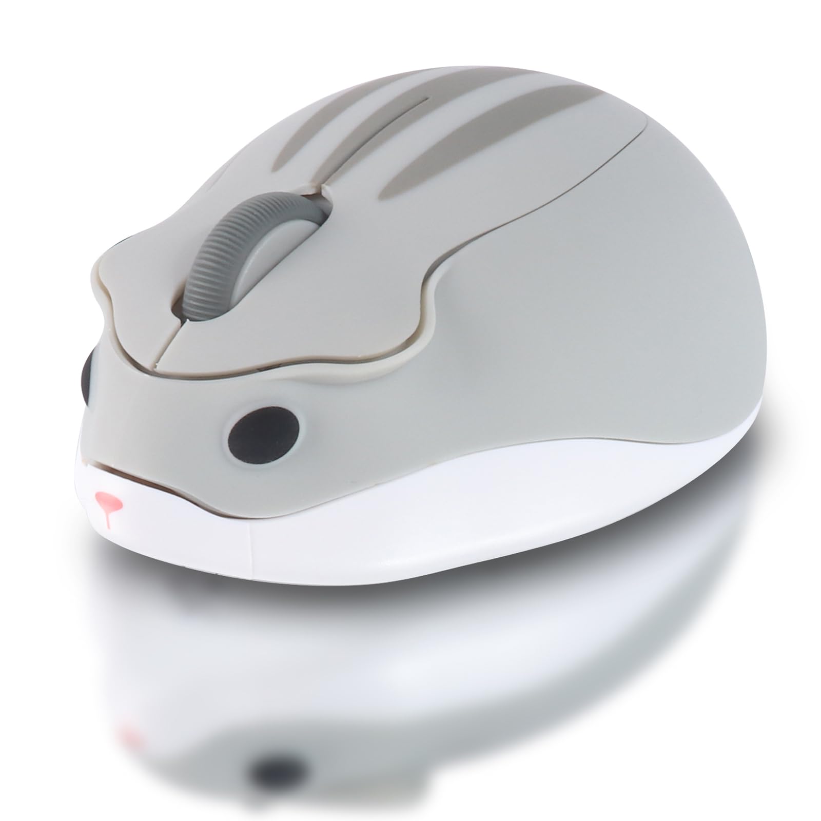 

HUMTSO Wireless Receiver Medium Cute Hamster 1200 Ideal for and People with Small Compatible with and MacBooks Mouse, 3-Button, Dual-Mode Connection, сірий колір