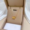 Small Waist Personalized Minimalist Furnace Real Gold Necklace Female Collarbone Chain With
