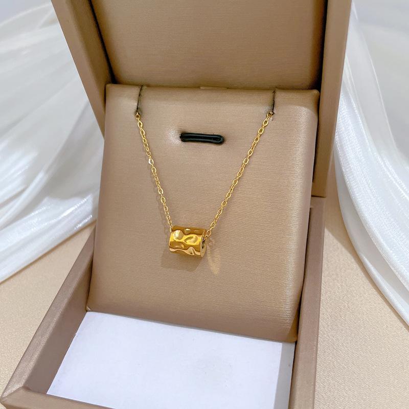 Kleine Taille Personalisierte Minimalistische Ofen Echtgold Halskette Damen Schlüsselbeinkette Mit