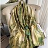 New Autumn Women's Satin Printed Imitation Silk Scarf Korean High-end Fashion Versatile Silk Scarf Decorative Shawl
