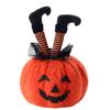 Halloween Decoration Witch Striped Legs Pumpkin Doll Creative Desktop Decor for Party Haunted House Horror Theme Living Room