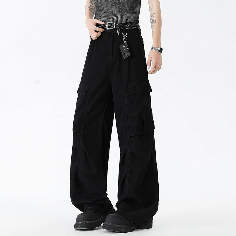 

Новые американские джинсы микро-пулл мужские свободного прямого кроя плиссированные комбинезоны 2XL чёрный