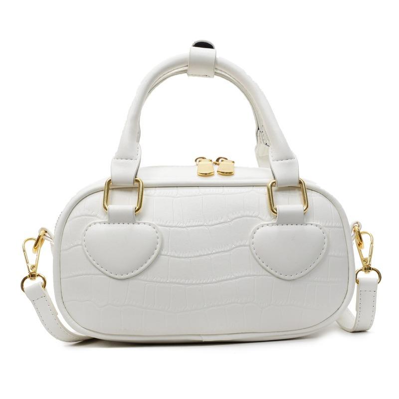 

New light luxury high-value fashion versatile shoulder messenger bag women s niche personality retro solid color bag білий