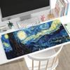 Van Gogh Starry Night Print Large Desk Mat Non Slip Gaming Mousepad Stitched Edge Art Keyboard Mat For Laptop Pc Office Game Use