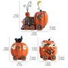 Halloween Ghost Pumpkin Car Model Sculpture, Creative Festival Resin Sculpture for Home Decoration