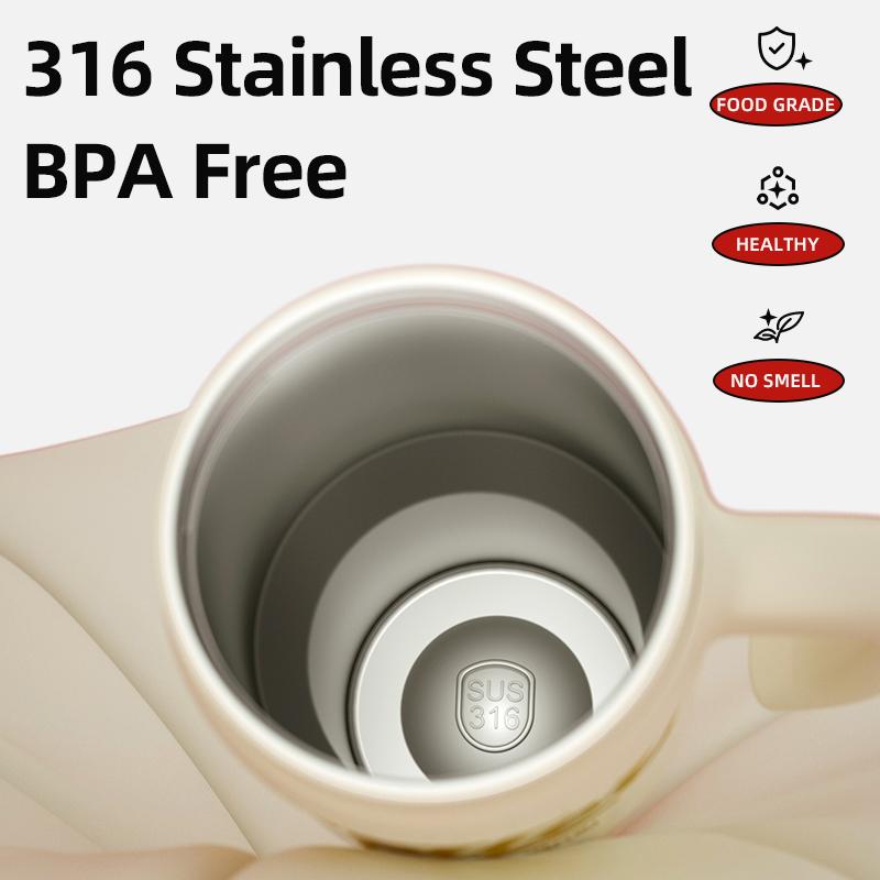 Stainless Tumbler Cup with Straw and Handle Keep Hot and Cold Thermal Bottle Outdoor Portable Large Capacity Coffee Mug 1300ML