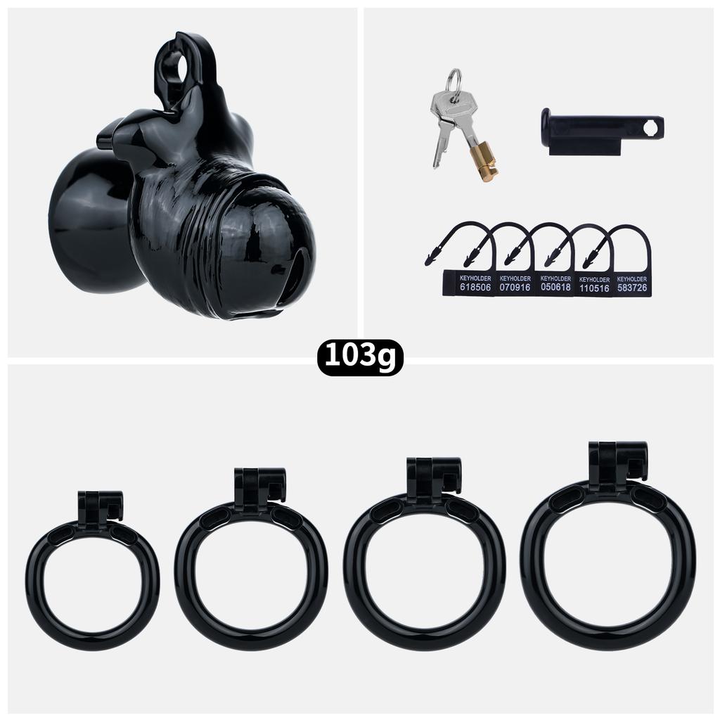 LICKER ABS Realistic Penis Chastity Cage Urethral Lock Cock Cages With 4 Size Rings Loyalty Belt Sex Toys For Men Adult Games