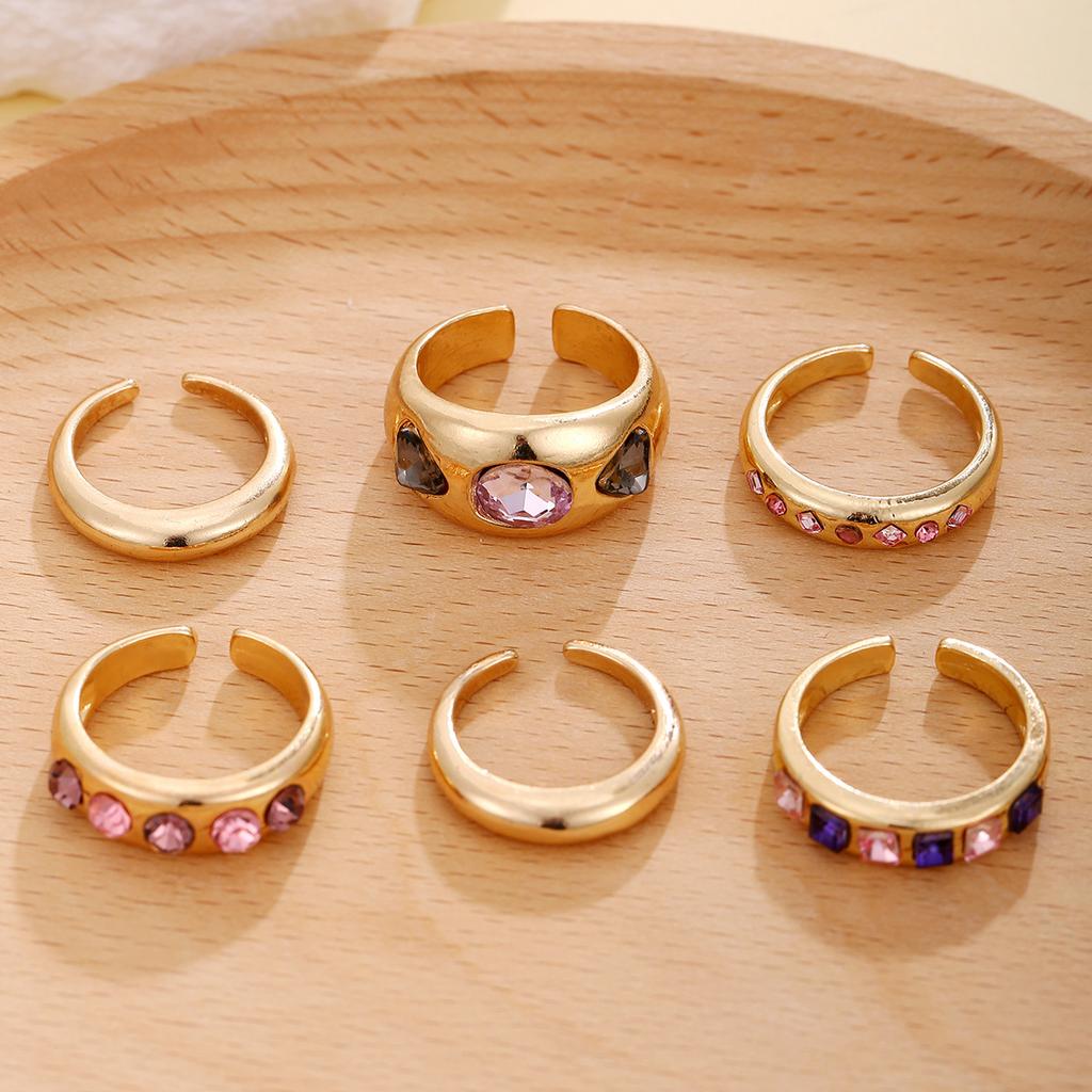 Hot-selling niche design open stacking ring women's versatile adjustable ring set