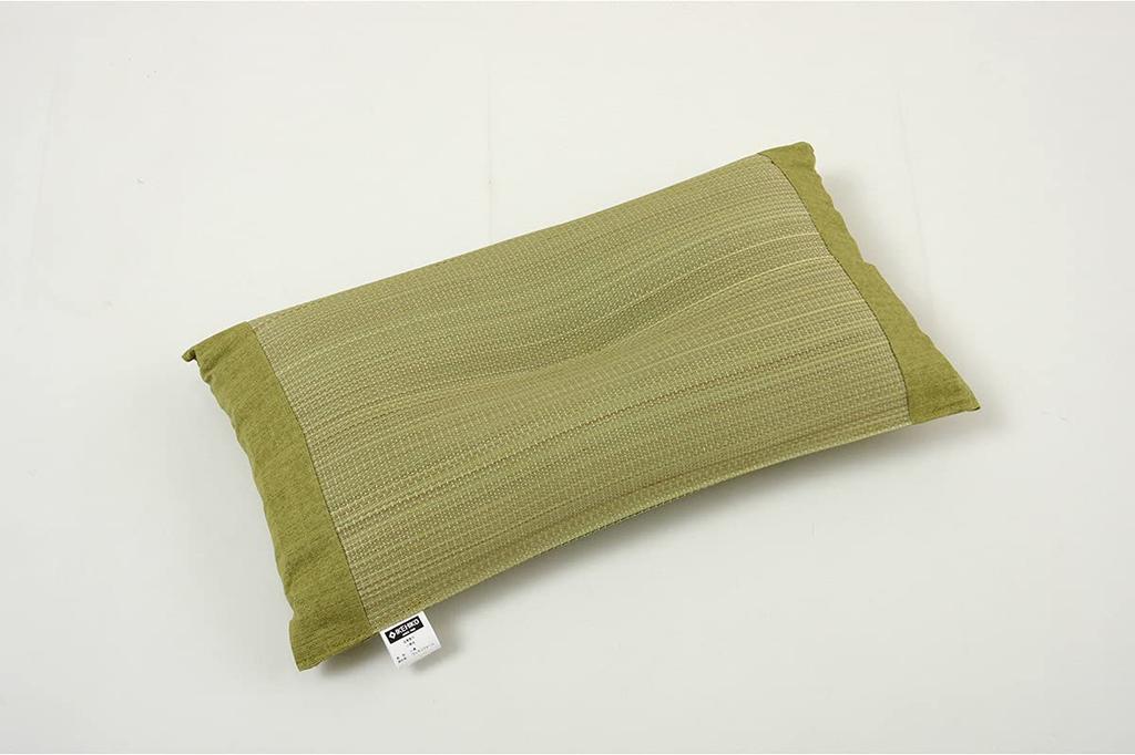 IKEHIKO Corporation Igusa Bedding Pillow, Adjustable Height, Smooth, Deodorizing, Simple, Solid Rhythm Pattern, Concave Flat Pillow, Approx. 50 X 30