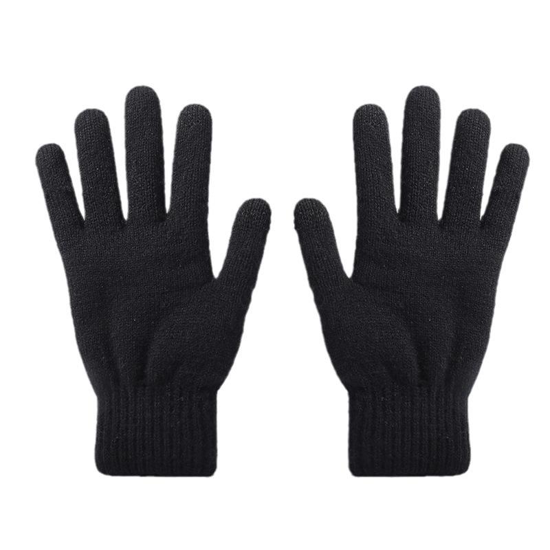 Knitted Gloves Men's Winter Double Layer Plus Velvet Thickened Arctic Velvet Cold Proof and Warm Wool Touch Screen Gloves