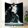 Iconic Dance Pose In Sparkling Outfit Patterned Flannel Blanket Perfect for the Bedroom Living Room, Sofa, or a Little Nap