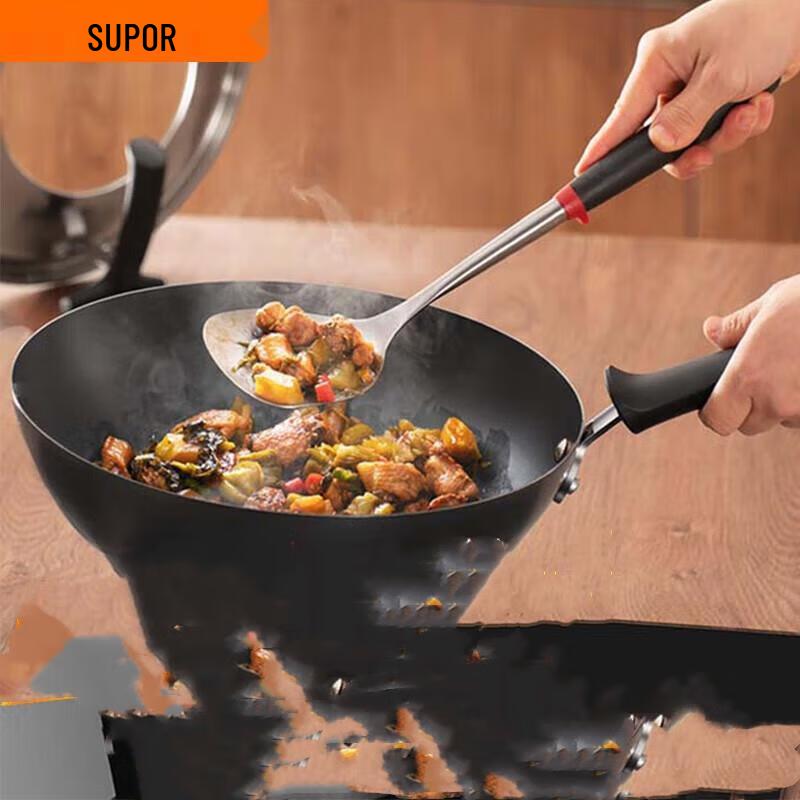 SUPOR True Iron Rust-Proof Wok with Standable Lid