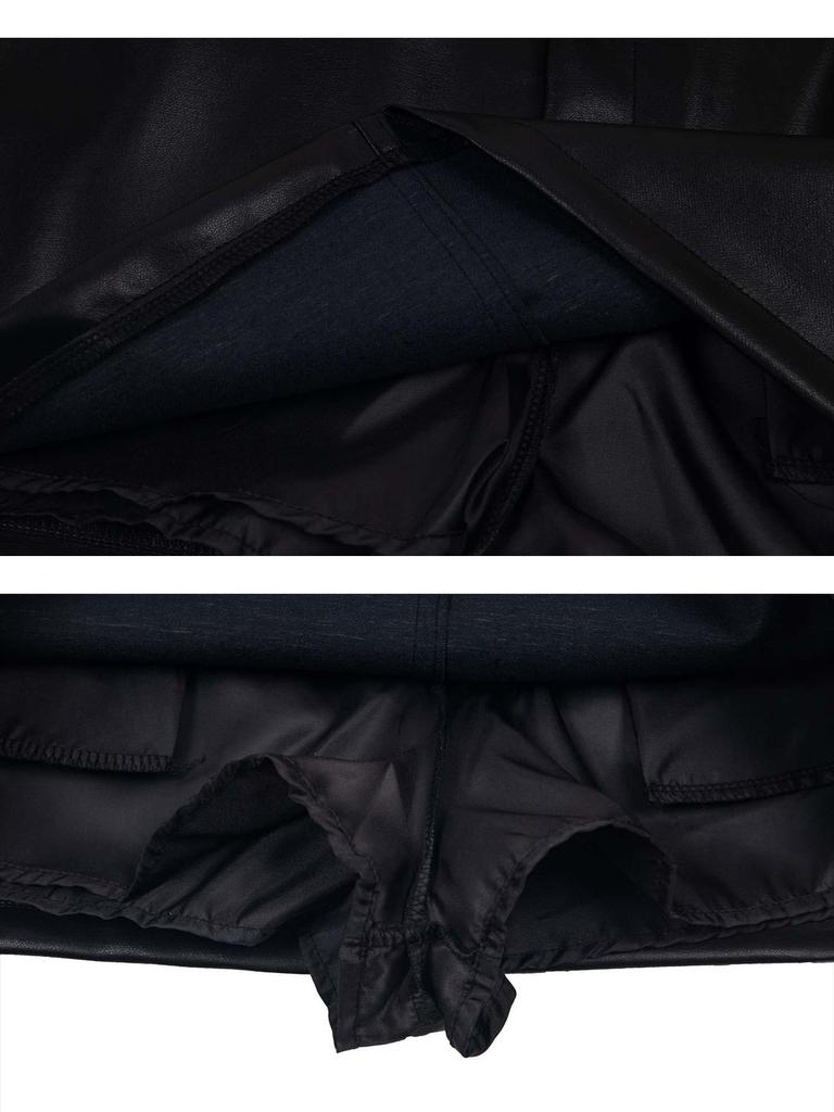 UNBDNS High-Waisted Leather Mini Skirt: Women's 2026 A/W Slim Anti-Exposure A-Line Design