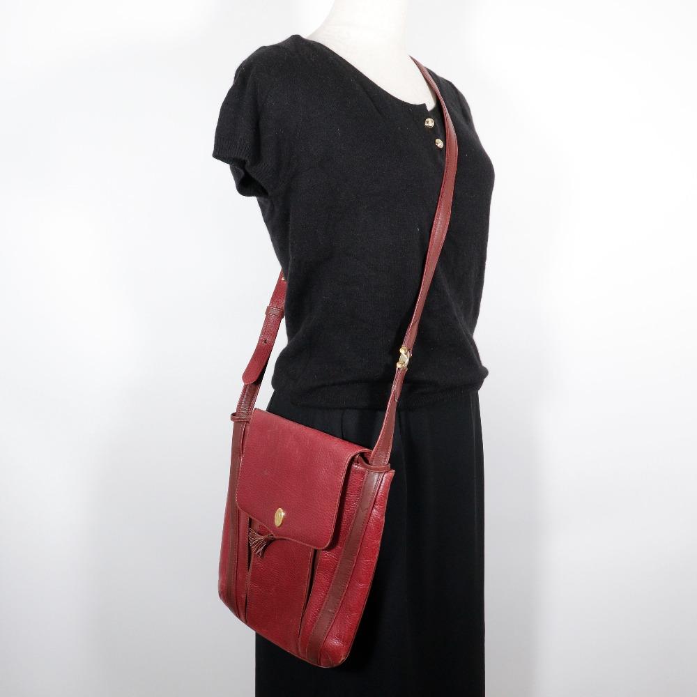 CARTIER Must Line Shoulder Bag Bordeaux leather Women Used