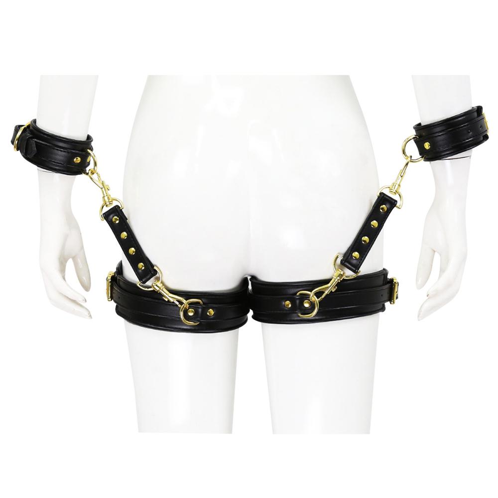 Thierry Bondage Restraint Adult Games Sex Toys For Woman,Thigh Cuffs, Handcuffs, Leg Cuffs Connection Belt,  Erotic Fetish Slave