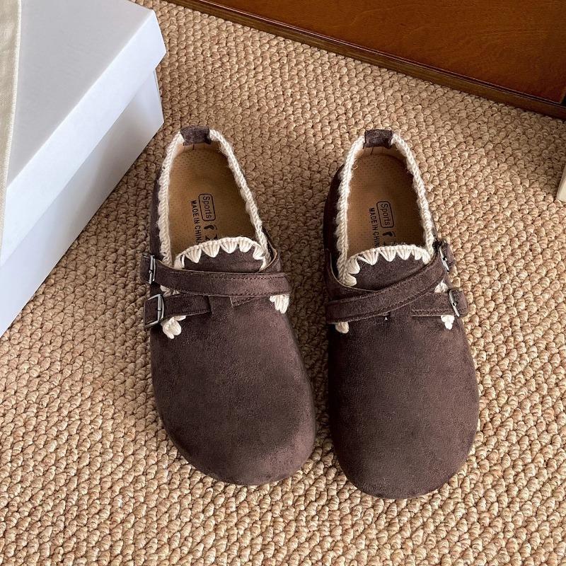 

Ретро внутренняя высота увеличение однословная пряжка женские новые ленивые на одной педали толстая подошва 40