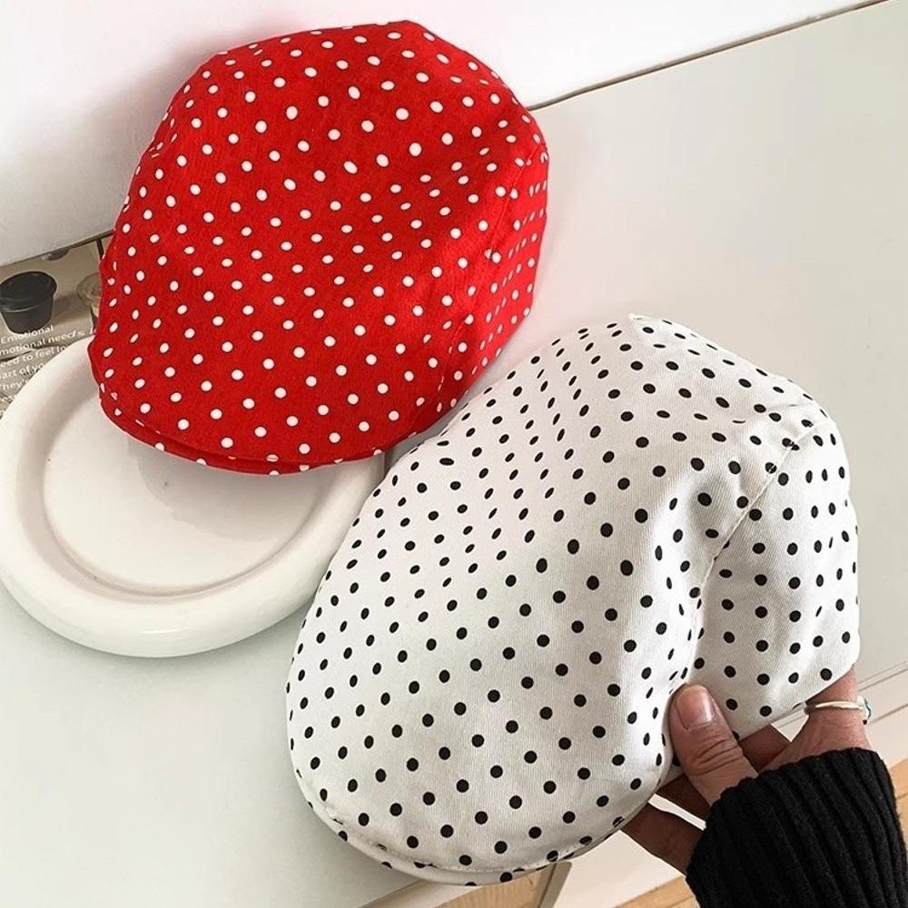 Versatile Polka Dot Print Hats Retro Bonnet Y2K Forward Hats  for Women