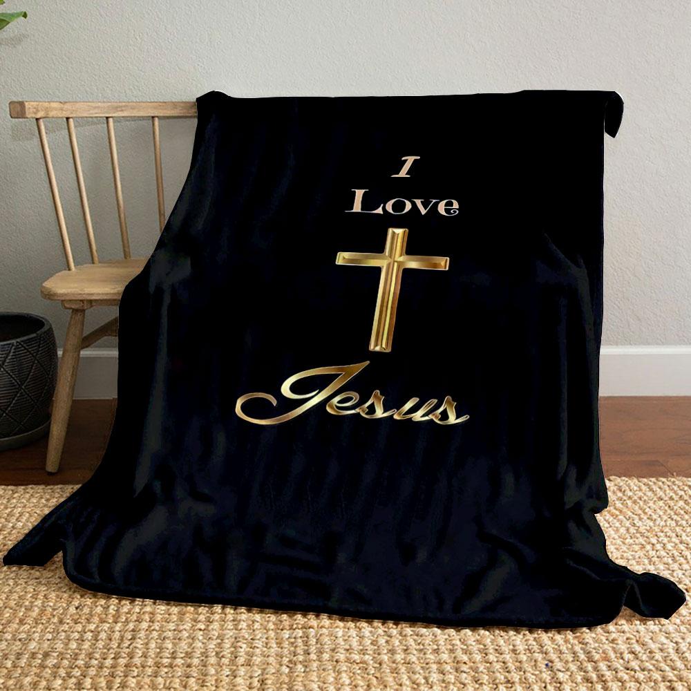 

I Love Jesus Themed Blanket Printed Blanket for Living Room Bed Couch lunch break Soft Cozy Blanket for Friend s festival Gift 80cm x 120cm
