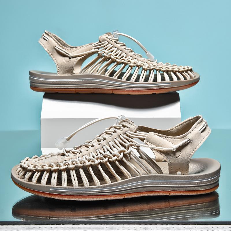 Men's woven sandals Women's casual outdoor beach shoes Large size sandals Summer breathable large size creek shoes