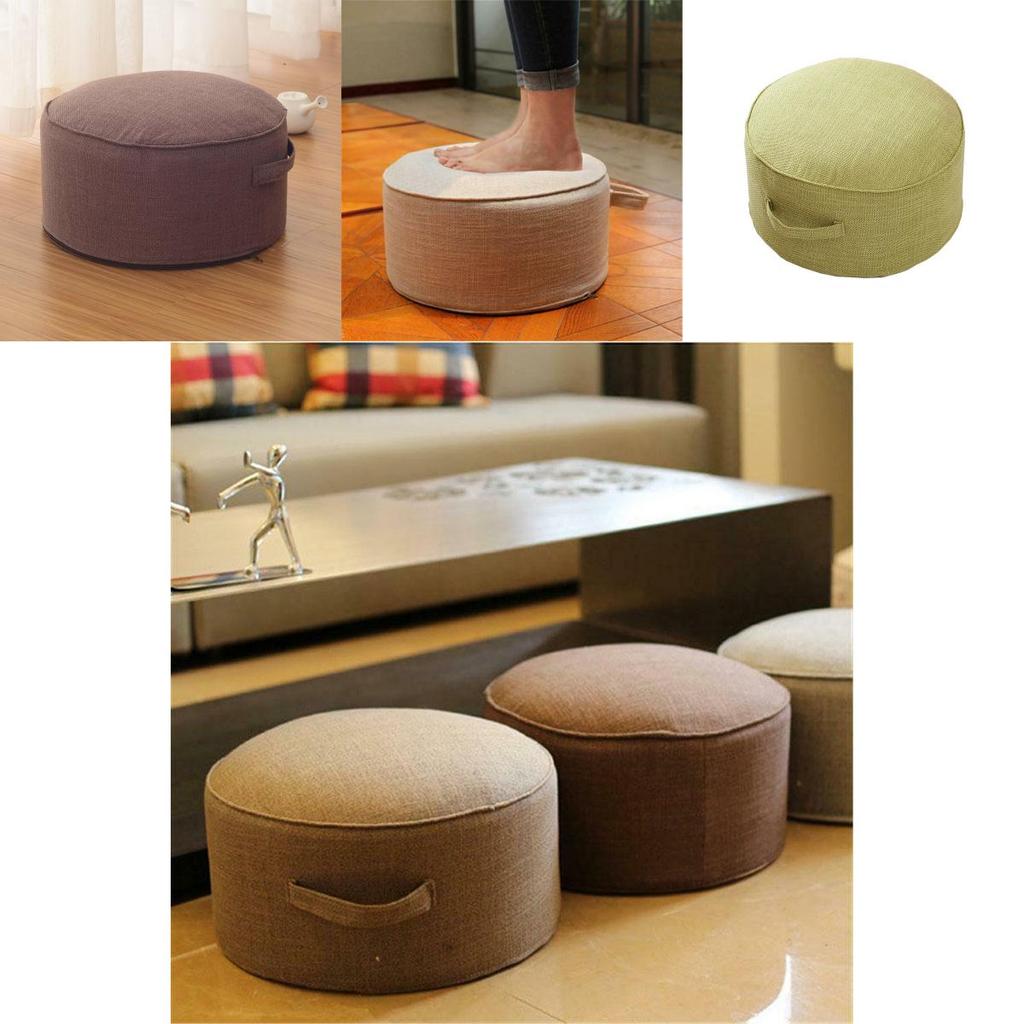 Tatami Round Floor Pillow Seat Comfortable Cotton Linen Cushion For Relaxation