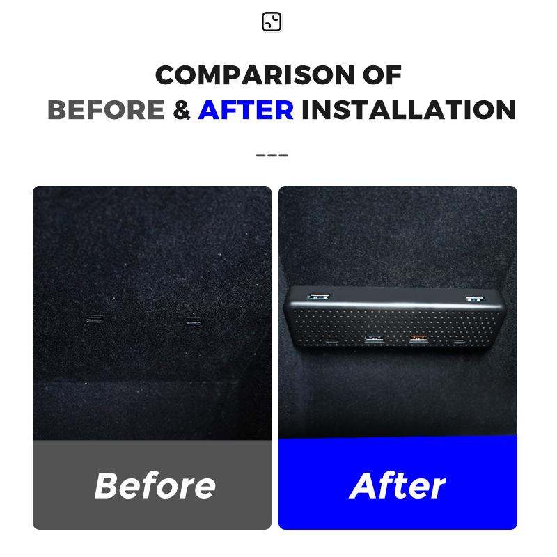 Futhope Glovebox Aarmrest USB Hub Ports for Tesla Model 3 Y -2022 Splitter Docking Station 6/4 In 1 Co-pilot USB Spiliter