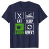 Funny Eat Sleep Garden Repeat Graphic Tshirts Men Womens Fashion Casual Tshirt 100 Cotton Loose Oversized Plant T Shirt