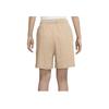 Nike Logo Print Ribbed Loose Fit Five-Point Shorts Women shorts Light-Yellow White DM6402-200